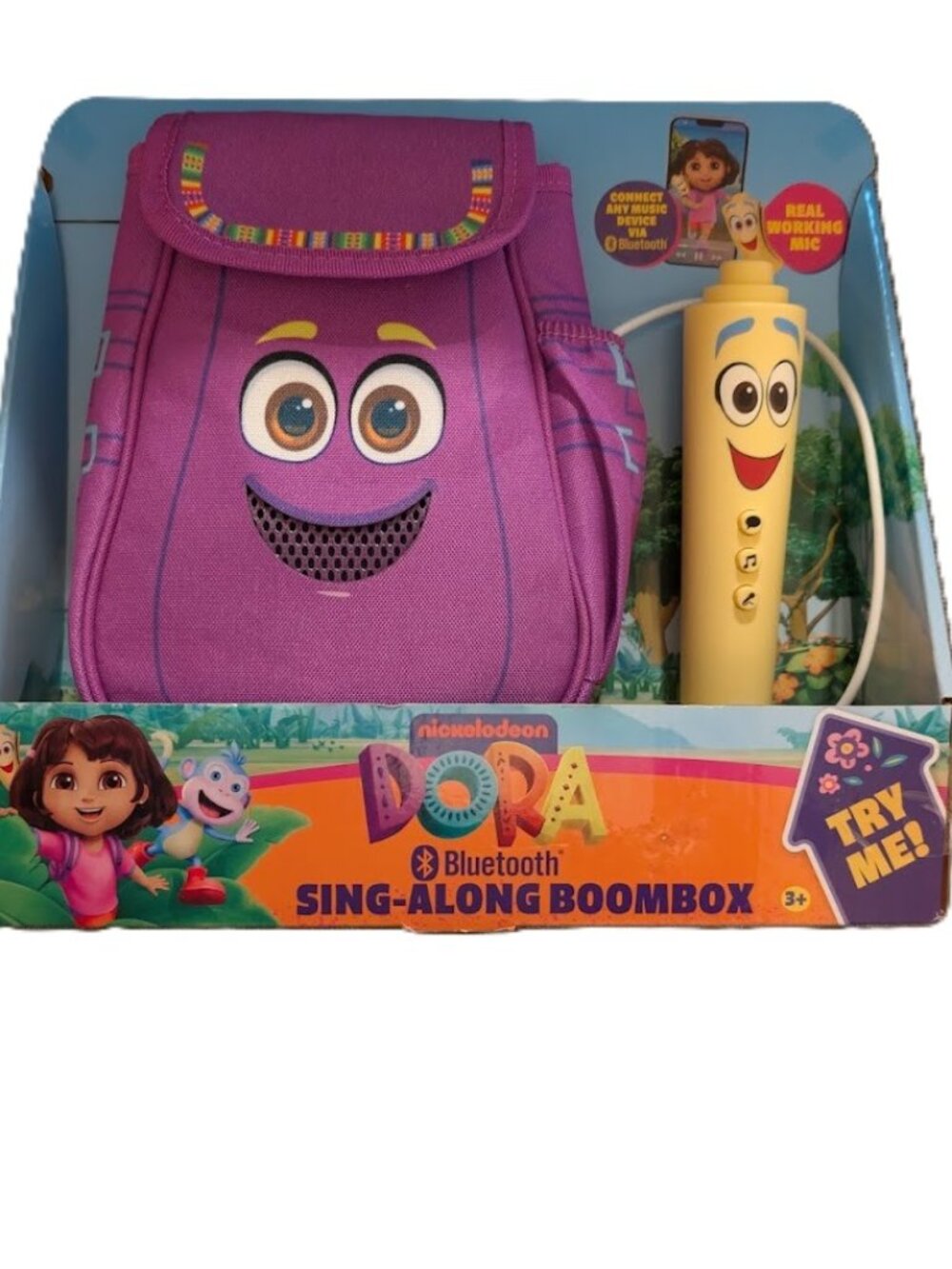 eKids Dora Sing-Along Bluetooth Boombox with Microphone Kids Toy